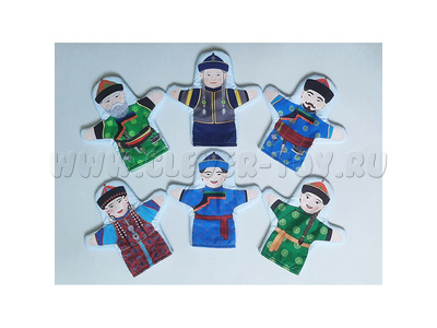 Набор рукавичек "Семья бурятская" 6 штук