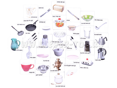 Набор магнитных карточек "Посуда"*