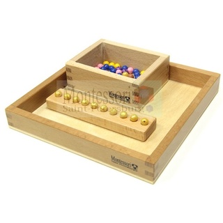 Игровой набор Монтессори "Форма для перекладывания 10 бусин с подносом"