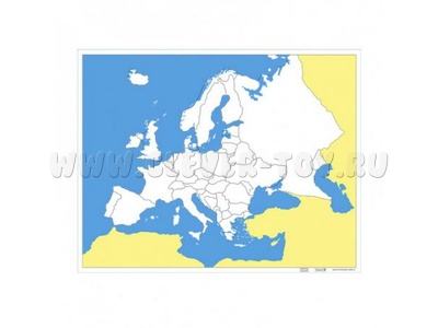Контурная карта Европы (без названий)